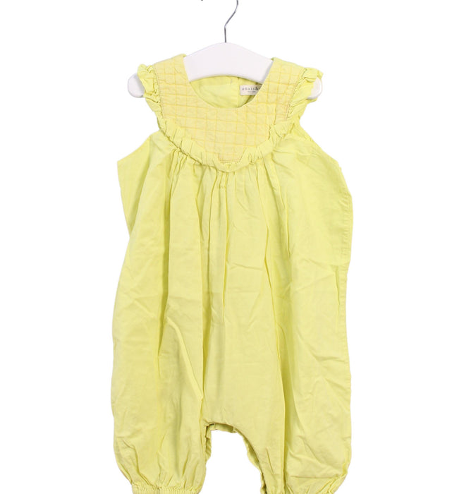 A Yellow Rompers from Anais & I in size 18-24M for girl. (Front View)