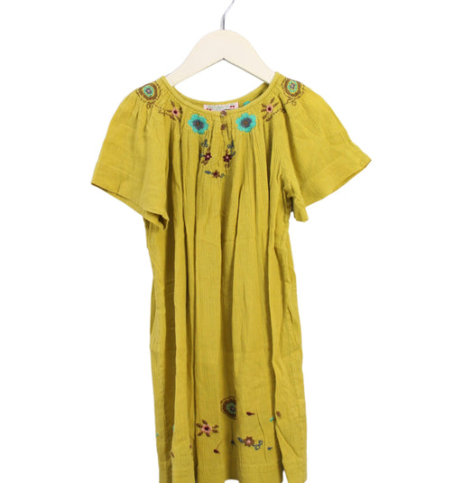 A Yellow Short Sleeve Dresses from Bonpoint in size 4T for girl. (Front View)