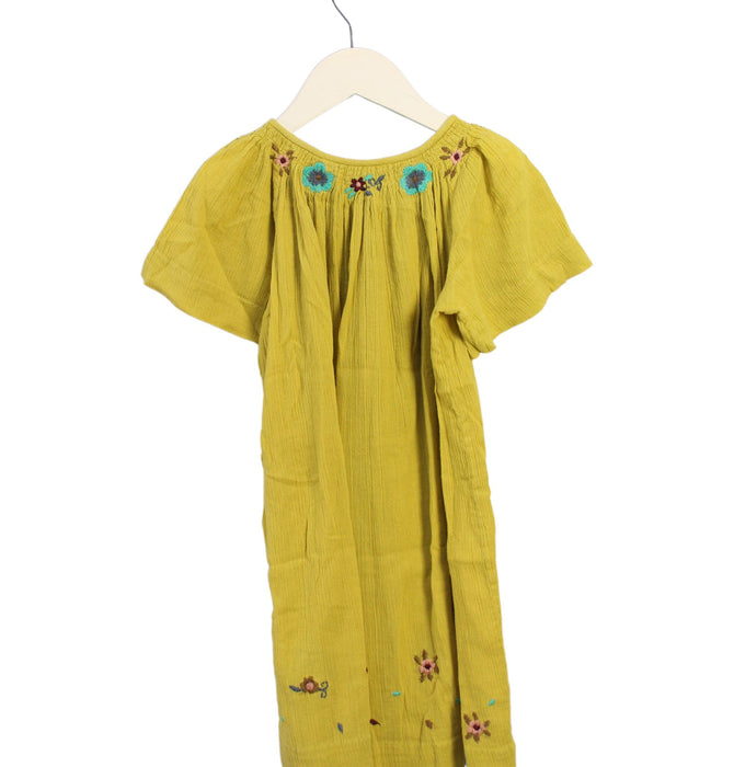 A Yellow Short Sleeve Dresses from Bonpoint in size 4T for girl. (Back View)