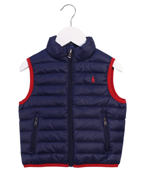 A Navy Outerwear Vests from Polo Ralph Lauren in size 2T for boy. (Front View)