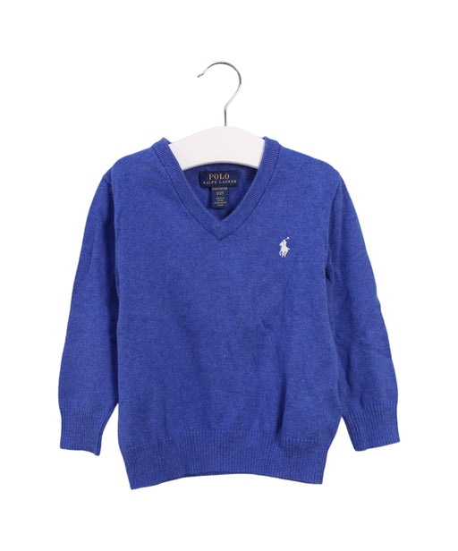 A Blue Knit Sweaters from Polo Ralph Lauren in size 2T for boy. (Front View)