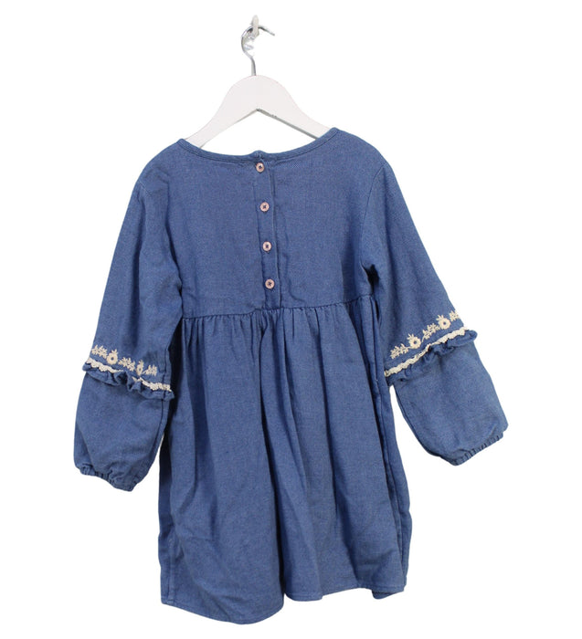 A Blue Long Sleeve Dresses from Louise Misha in size 5T for girl. (Back View)