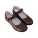 A Brown Flats from Rossano in size 6T for girl. (Front View)