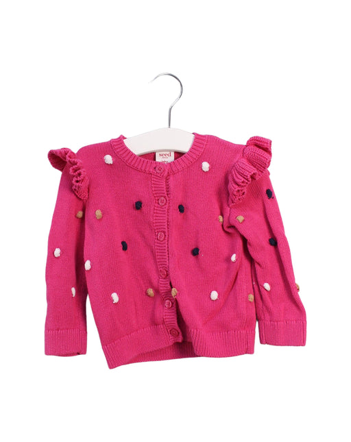 A Pink Cardigans from Seed in size 6-12M for girl. (Front View)