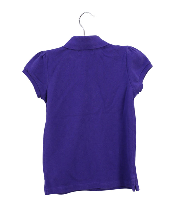 A Purple Short Sleeve Polos from Polo Ralph Lauren in size 6T for girl. (Back View)