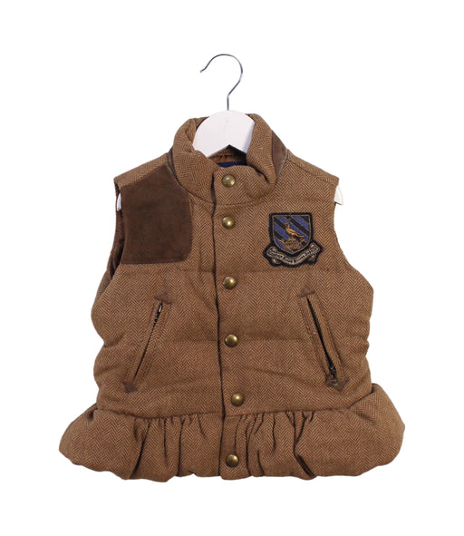 A Brown Outerwear Vests from Ralph Lauren in size 2T for girl. (Front View)