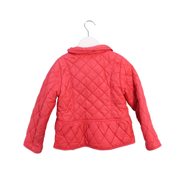 A Pink Puffer/Quilted Jackets from Jacadi in size 4T for girl. (Back View)