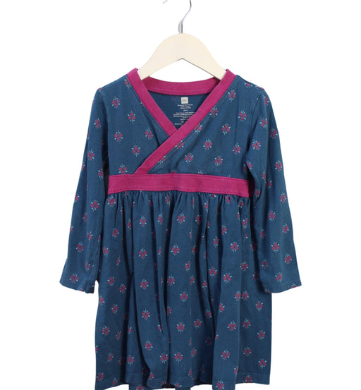 A Blue Long Sleeve Dresses from Tea in size 4T for girl. (Front View)