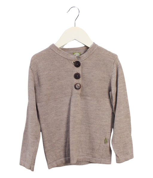A Grey Knit Sweaters from Nui Organics in size 4T for girl. (Front View)