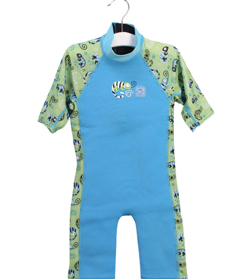 A Blue Wetsuits from Splash About in size 18-24M for boy. (Front View)