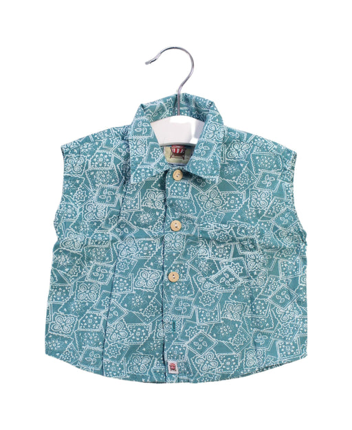 A Blue Sleeveless Tops from By the Sea in size 18-24M for boy. (Front View)