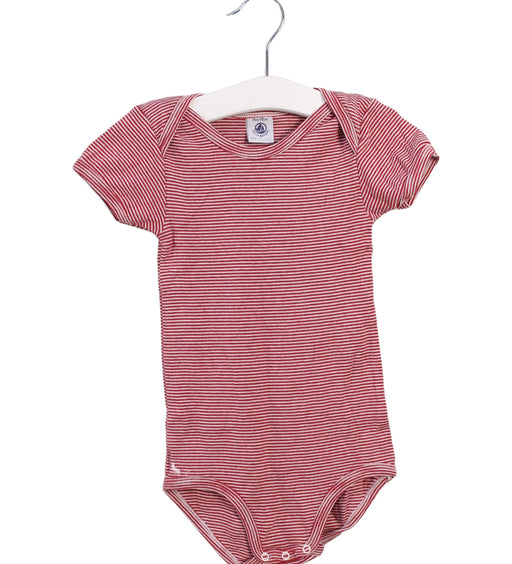A Red Short Sleeve Bodysuits from Petit Bateau in size 3T for neutral. (Front View)