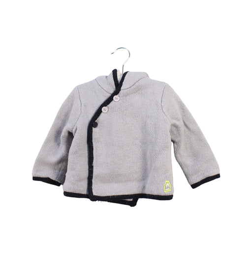 A Grey Cardigans from DPAM in size 6-12M for neutral. (Front View)