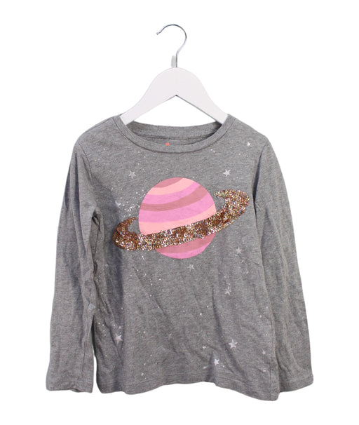 A Grey Long Sleeve Tops from Crewcuts in size 4T for girl. (Front View)