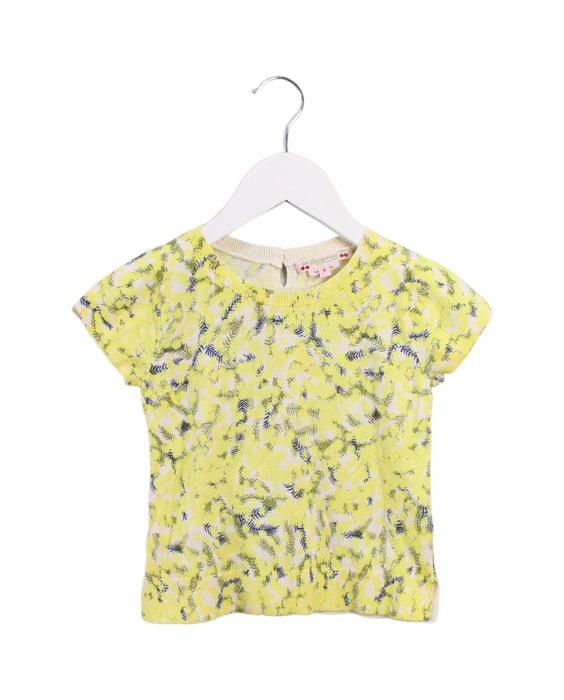 A Yellow Short Sleeve Tops from Bonpoint in size 4T for girl. (Front View)