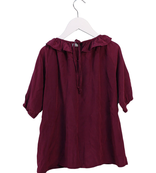 A Burgundy Long Sleeve Dresses from Mabo in size 2T for girl. (Back View)