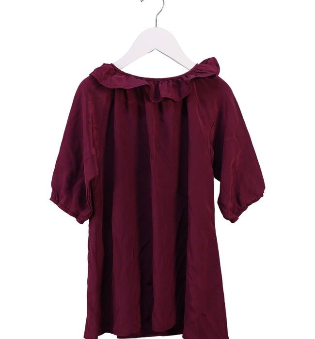 A Burgundy Long Sleeve Dresses from Mabo in size 4T for girl. (Front View)