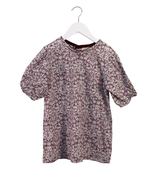 A Burgundy Short Sleeve Tops from Mabo in size 4T for girl. (Front View)