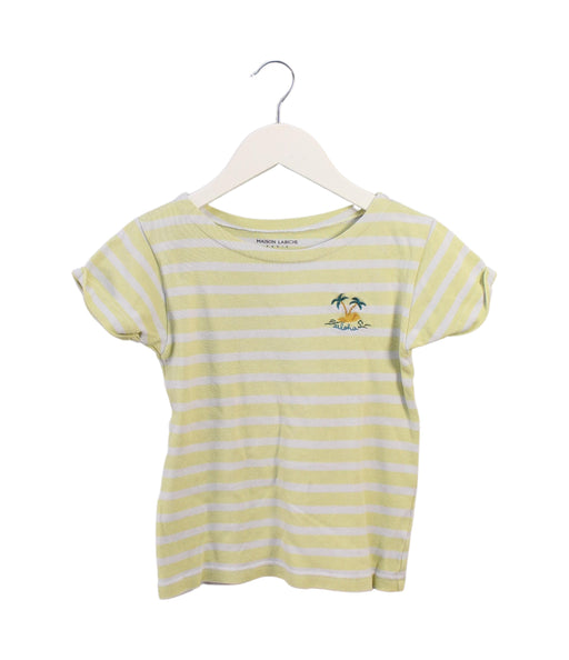 A Yellow Short Sleeve T Shirts from Maison Labiche in size 8Y for boy. (Front View)