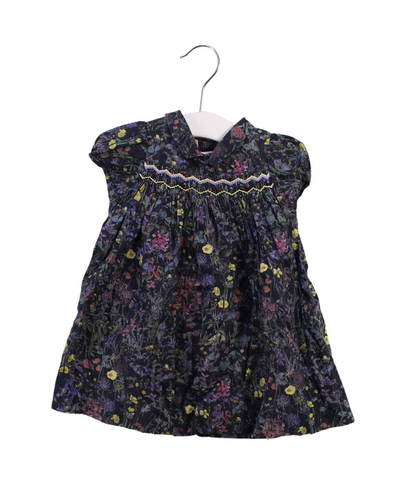 A Navy Short Sleeve Dresses from Bonpoint in size 6-12M for girl. (Front View)