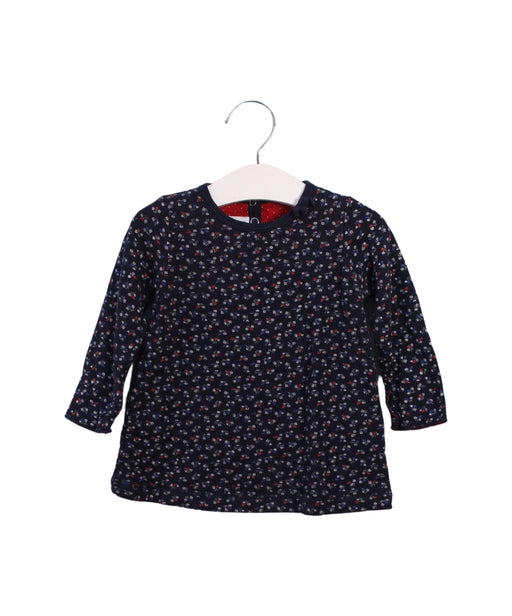 A Navy Long Sleeve Tops from Petit Bateau in size 6-12M for girl. (Front View)