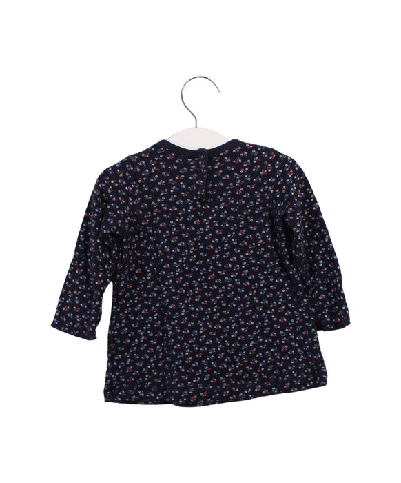 A Navy Long Sleeve Tops from Petit Bateau in size 6-12M for girl. (Back View)