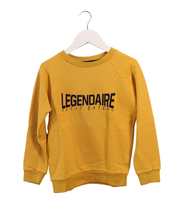 A Yellow Crewneck Sweatshirts from Petit Bateau in size 8Y for boy. (Front View)