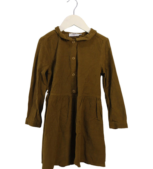A Brown Long Sleeve Dresses from Cyrillus in size 6T for girl. (Front View)