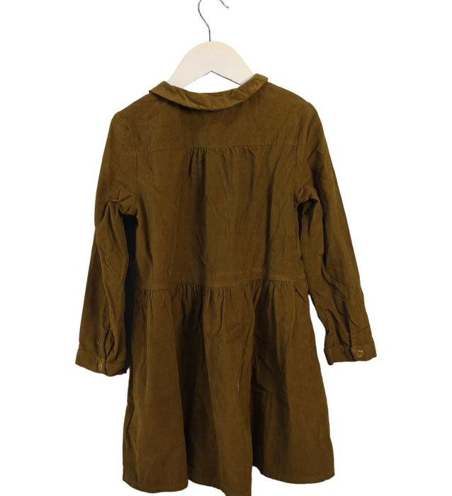 A Brown Long Sleeve Dresses from Cyrillus in size 6T for girl. (Back View)