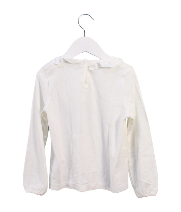 A White Long Sleeve Tops from Petit Bateau in size 6T for girl. (Back View)