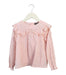 A Pink Long Sleeve Tops from Velveteen in size 5T for girl. (Front View)