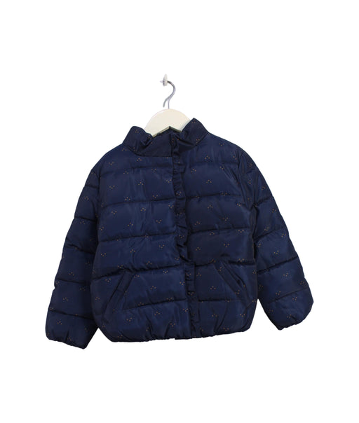 A Navy Puffer/Quilted Jackets from Cyrillus in size 6T for girl. (Front View)