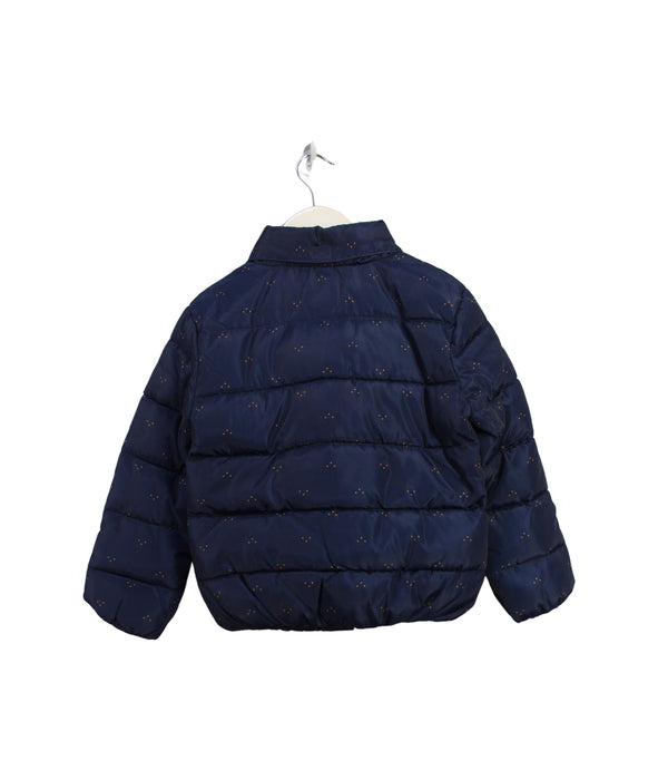 A Navy Puffer/Quilted Jackets from Cyrillus in size 6T for girl. (Back View)