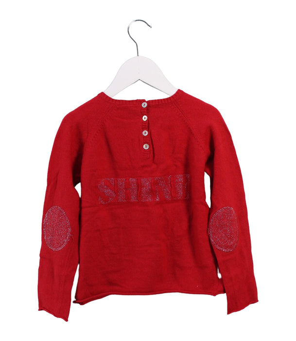 A Red Knit Sweaters from Juliet & the Band in size 6T for girl. (Back View)