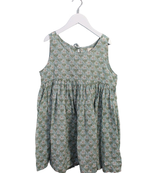 A Green Sleeveless Dresses from Good Earth in size 7Y for girl. (Front View)