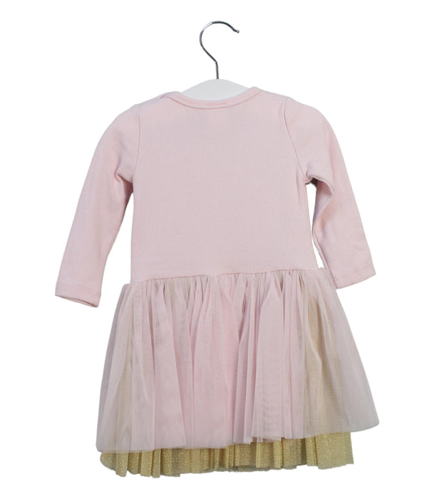 A Pink Long Sleeve Dresses from Seed in size 6-12M for girl. (Back View)