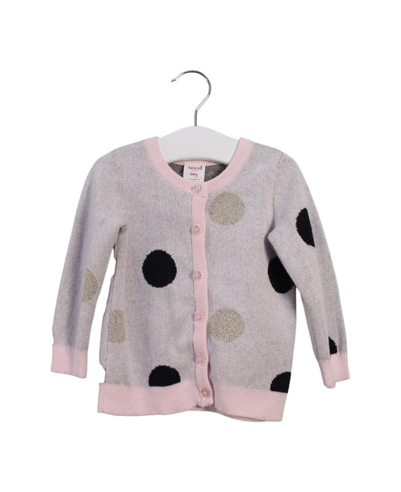 A Grey Cardigans from Seed in size 6-12M for girl. (Front View)