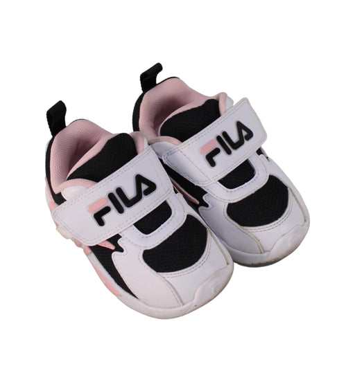 A White Sneakers from Fila in size 18-24M for girl. (Front View)