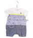 A White Short Sleeve Rompers from Mides in size 0-3M for boy. (Front View)