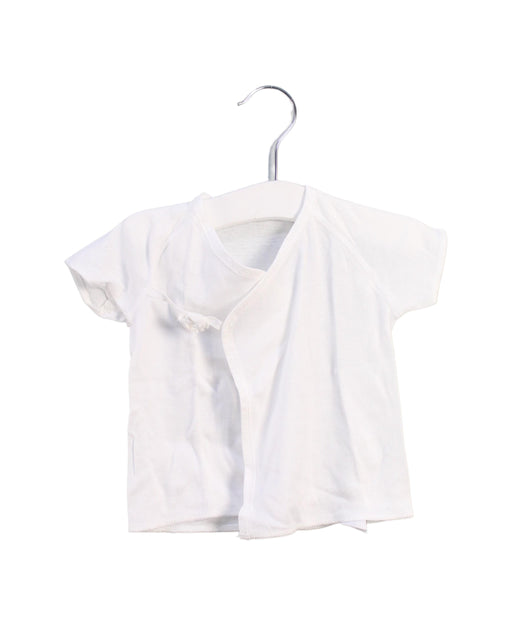 A White Short Sleeve Tops from Mides in size 0-3M for neutral. (Front View)