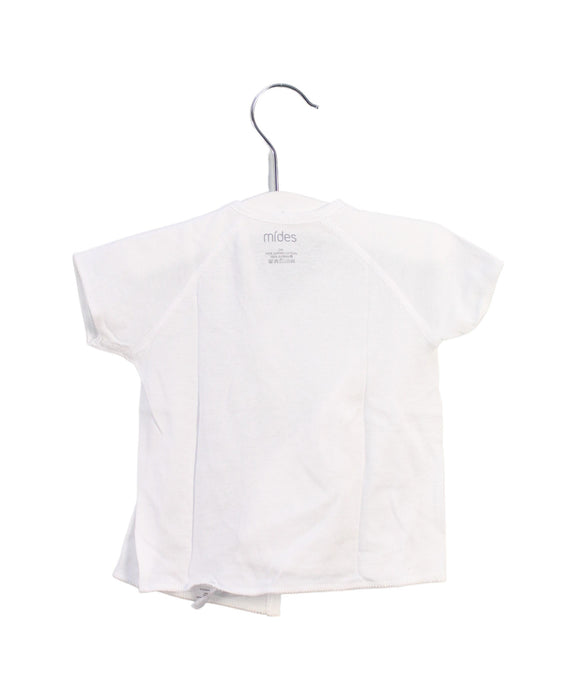 A White Short Sleeve Tops from Mides in size 0-3M for neutral. (Back View)