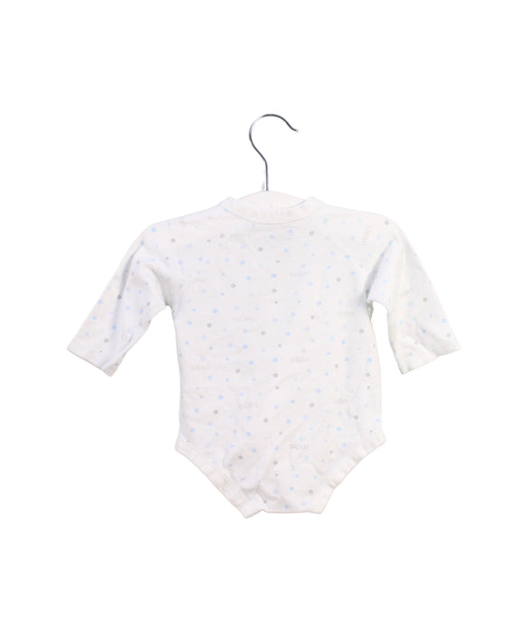 A White Long Sleeve Bodysuits from Mides in size 0-3M for boy. (Back View)