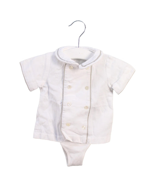 A White Short Sleeve Bodysuits from La Stupenderia in size 3-6M for neutral. (Front View)
