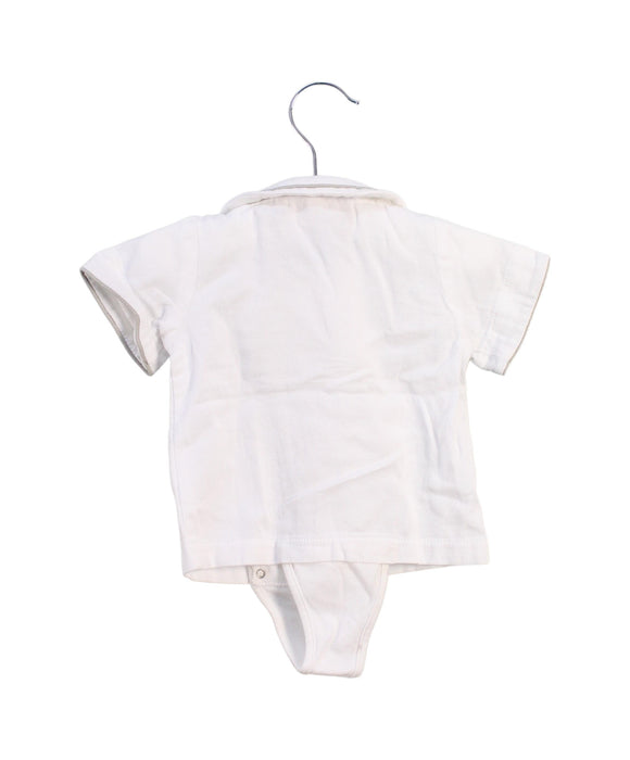 A White Short Sleeve Bodysuits from La Stupenderia in size 3-6M for neutral. (Back View)