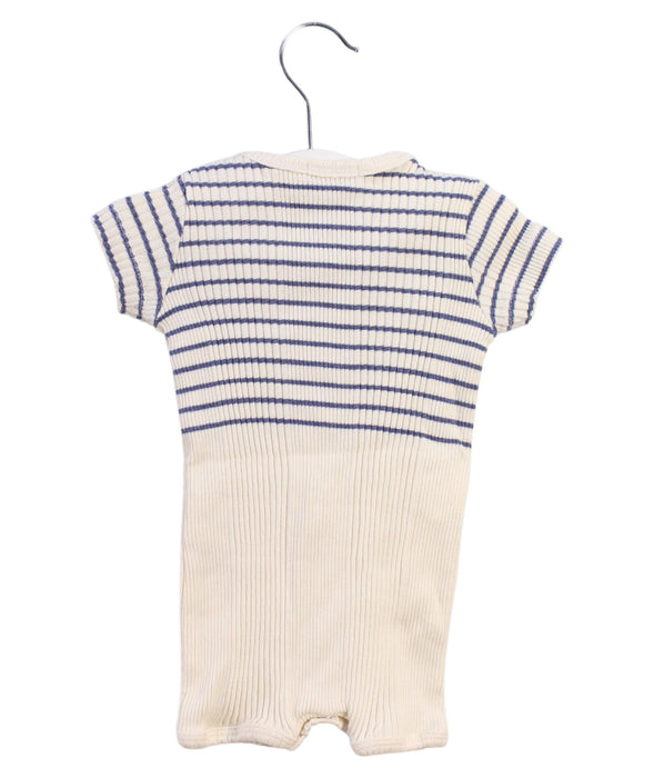 A Beige Short Sleeve Rompers from Emile et Ida in size 3-6M for neutral. (Back View)