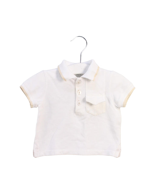 A White Short Sleeve Polos from Baby Graziella in size 3-6M for boy. (Front View)