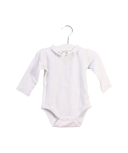 A White Long Sleeve Bodysuits from Jacadi in size 3-6M for neutral. (Front View)