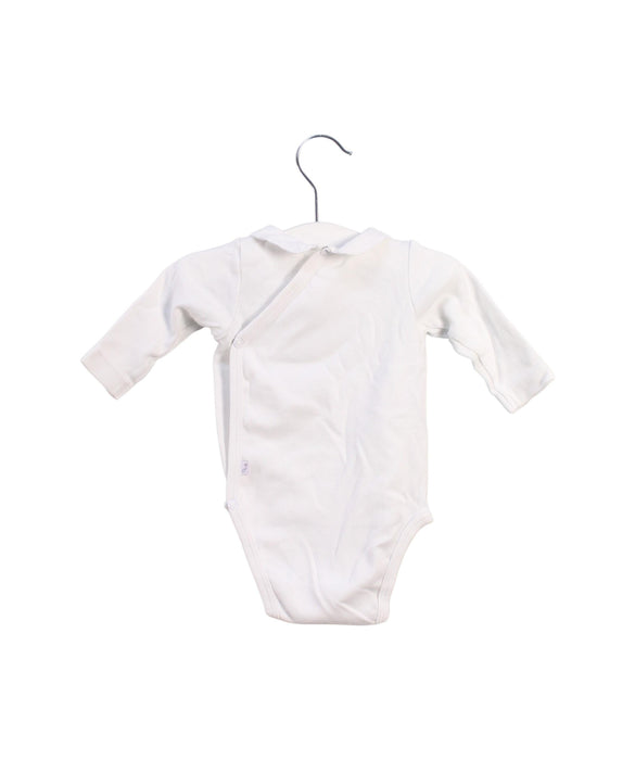 A White Long Sleeve Bodysuits from Jacadi in size 0-3M for girl. (Back View)