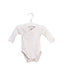 A White Long Sleeve Bodysuits from Petit Bateau in size 0-3M for girl. (Front View)