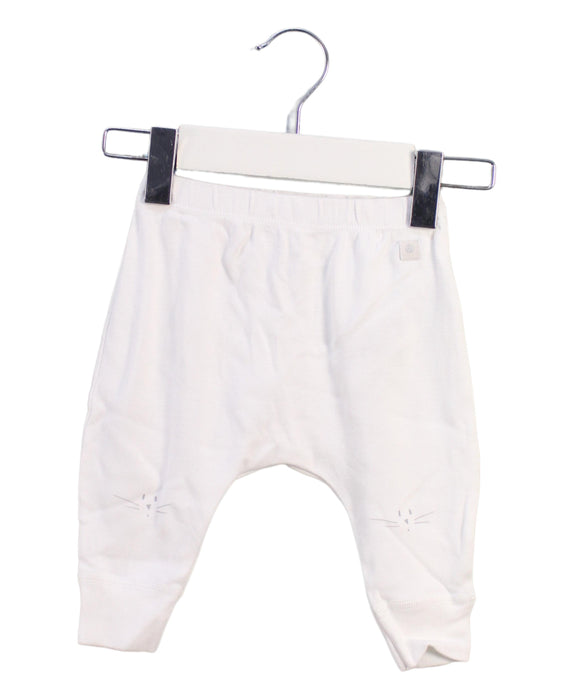 A White Sweatpants from Petit Bateau in size 0-3M for neutral. (Front View)